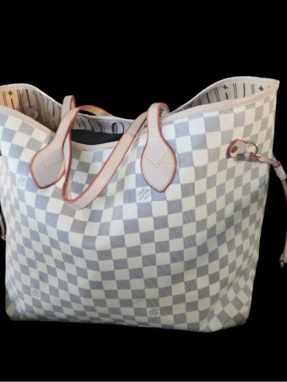 LOUIS VUITTON NEVERFULL Tote Bag. Grey & White Louis Vuitton Handbag - Picture 8 of 16